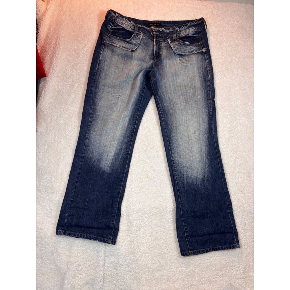 Ashley Stewart Womens Tall‎ 18 W  Blue Jeans  Dark Wash 31.5 L